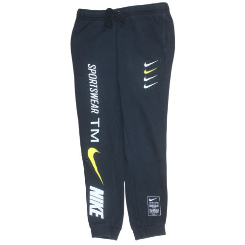 Nike Men's Black Jogger Sweatpants S Regular Fit Fleece Logo