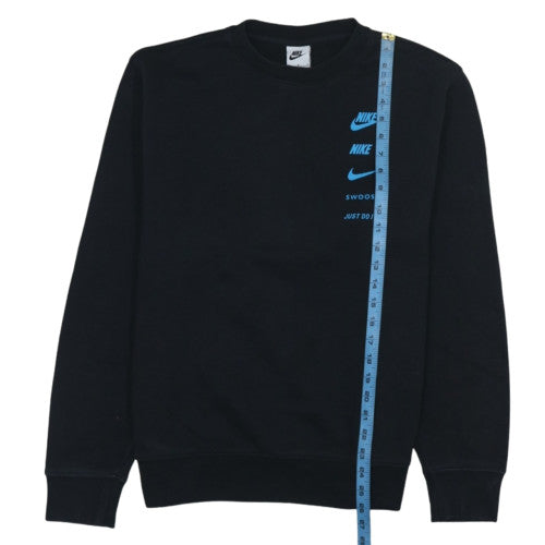 Nike Men's Black Graphic Logo Crew Neck Sweatshirt Size M