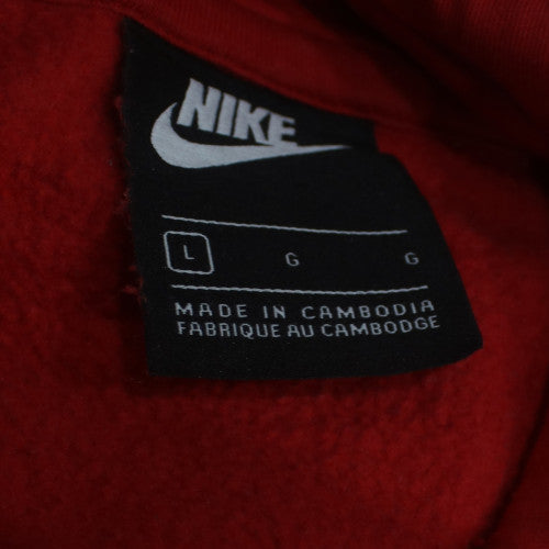 Nike Men's Red Pullover Hoodie L Fleece Sportswear