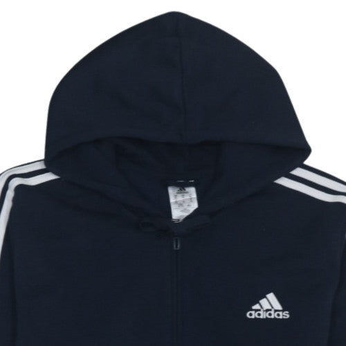 Adidas Mens Navy Blue Full Zip Hoodie XL - Classic Hooded Sweatshirt