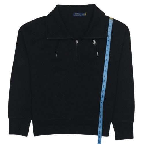 Ralph Lauren Men's Black 1/2 Zip Collared Sweatshirt Size M