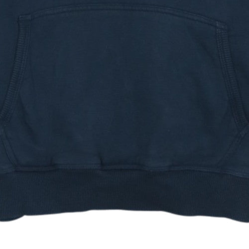 Superdry Women Navy Blue Pullover Hoodie M Graphic Cotton Blend