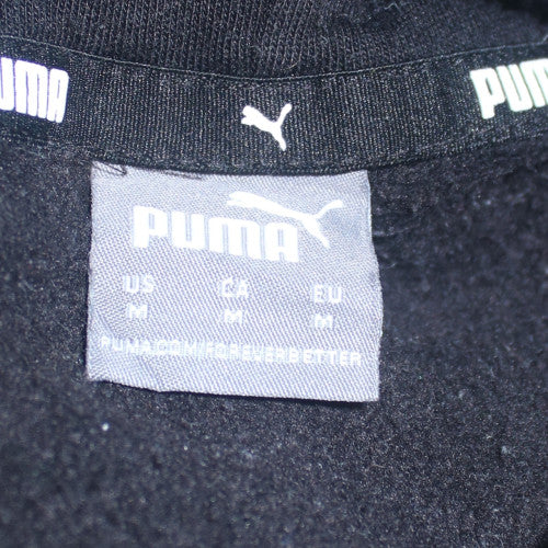 Puma Men’s Black Pullover Hoodie Medium Logo Fleece Sweatshirt