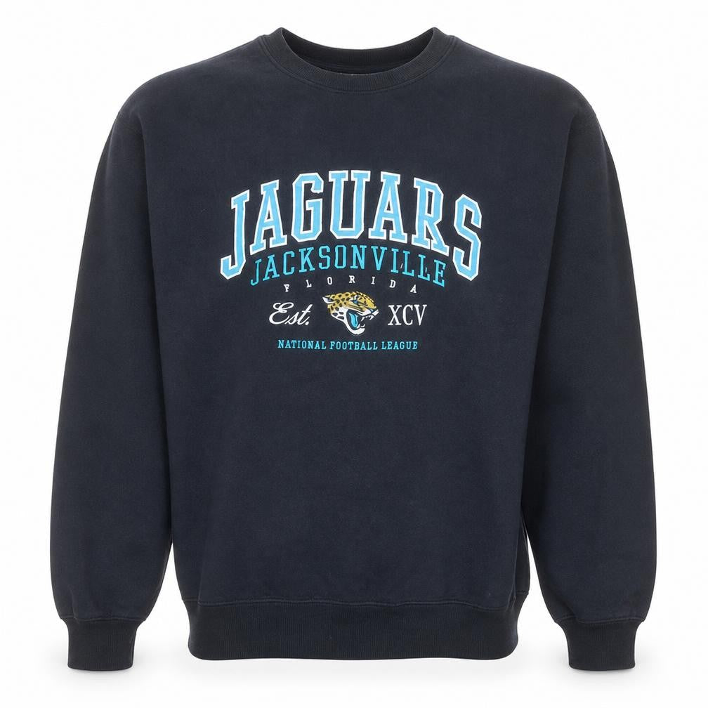 NFL Authentic Mens Black Small Jaguars Crew Neck Sweatshirt
