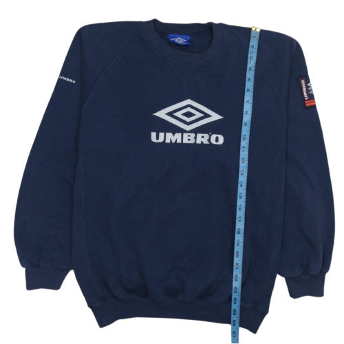 Umbro Men’s Blue Pullover Sweatshirt L Embroidered Logo Retro Sports