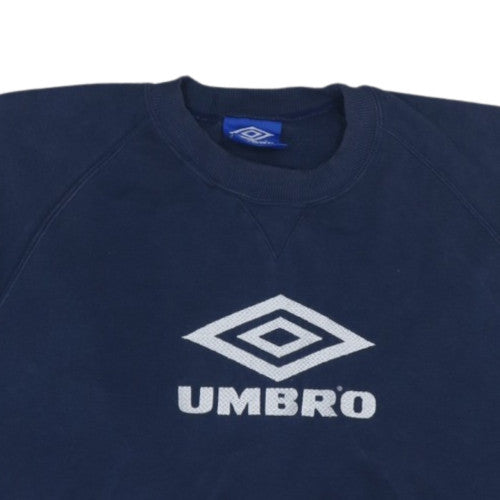 Umbro Men’s Blue Pullover Sweatshirt L Embroidered Logo Retro Sports