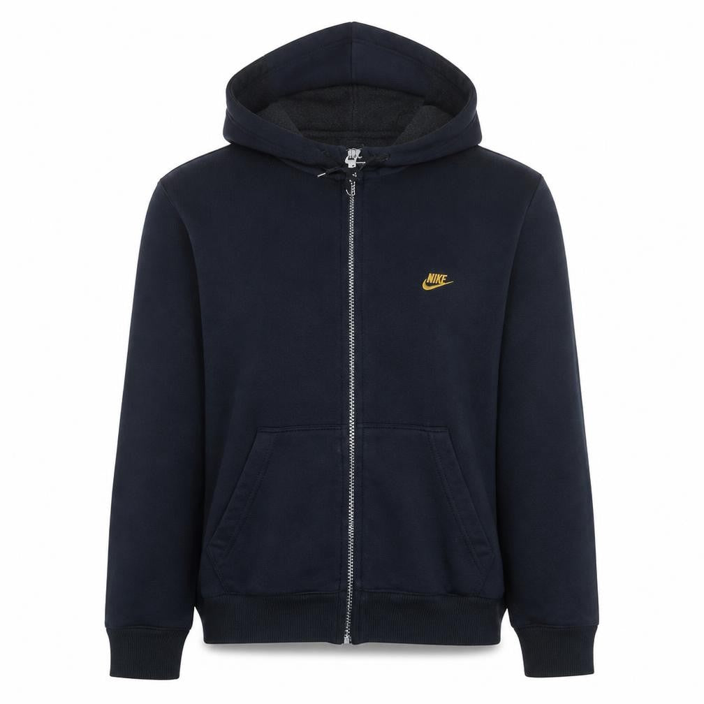 Nike Men Black Full Zip Fleece Hoodie M Regular Fit Sportswear