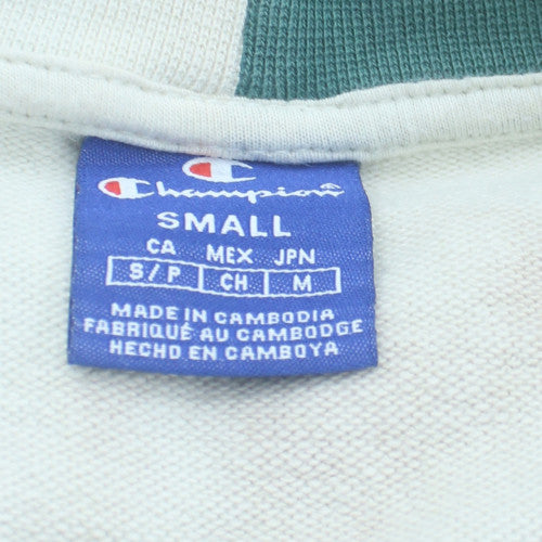 Champion Women's White Colourblock Crew Neck Sweatshirt Small