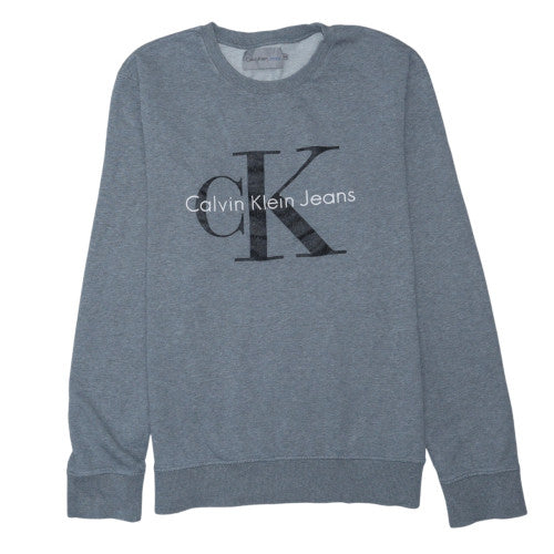 Calvin Klein Jeans Men's Grey 2XL Logo Crew Neck Sweatshirt