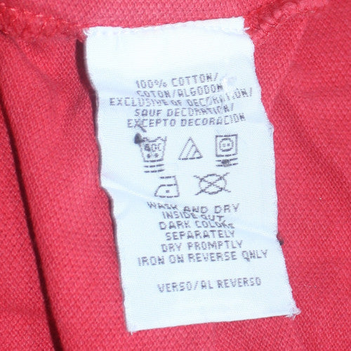 Tommy Hilfiger Men's Red Long Sleeve Layered Effect Polo Shirt Size L