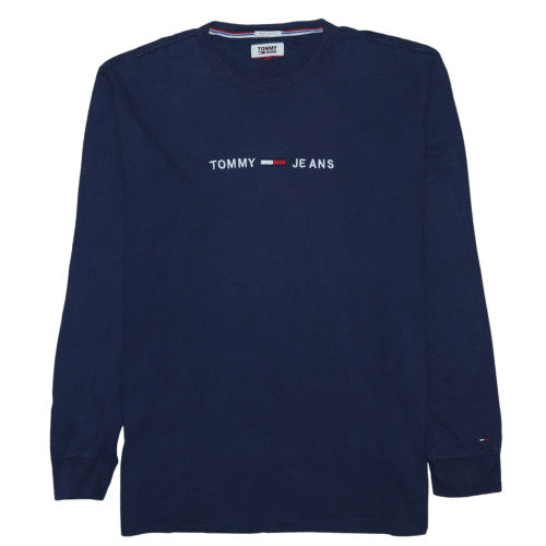 Tommy Jeans Men's Navy Long Sleeve Crew Neck Regular Fit T-Shirt XL