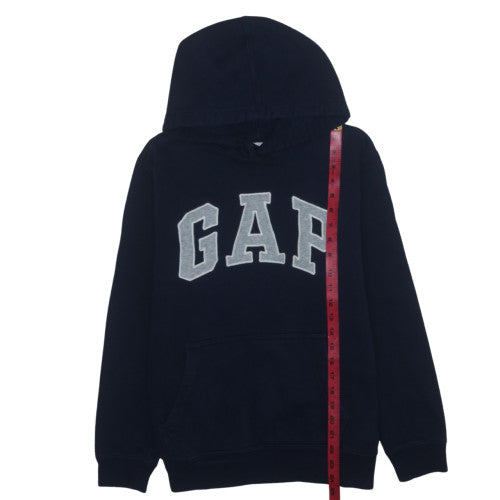 GAP Womens Navy Blue Pullover Hoodie M Cotton Blend Logo Casual