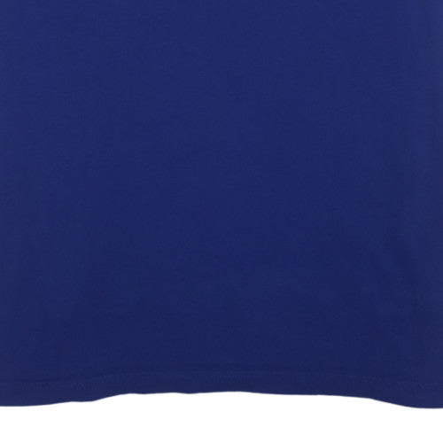 Adidas Men's Blue XL Crew Neck Cotton Graphic T-Shirt