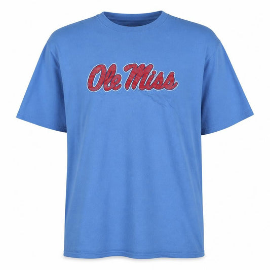 Champion Men's Blue Ole Miss Graphic T-Shirt 3XL Cotton Crew Neck