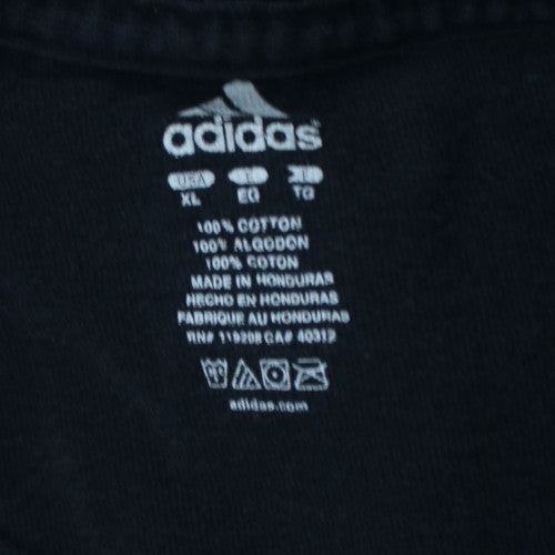 Adidas Men Black XL Cotton Crew Neck Short Sleeve T-Shirt