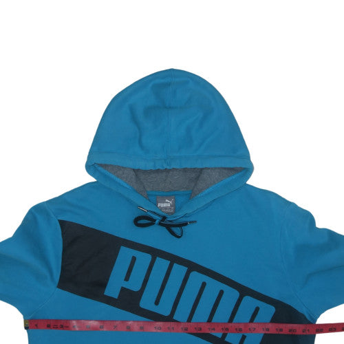 Puma Men's Blue Pullover Hoodie Size M Graphic Fleece Sweatshirt