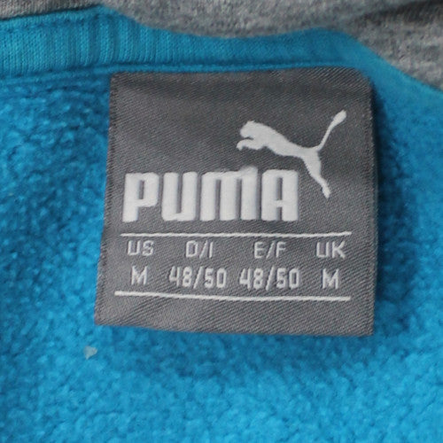 Puma Men's Blue Pullover Hoodie Size M Graphic Fleece Sweatshirt