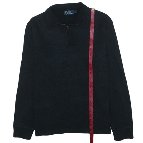 Ralph Lauren Men's Black Cotton 1/4 Zip Jumper L