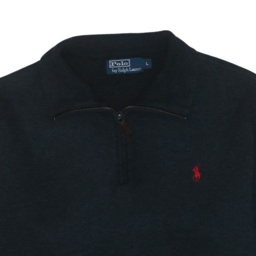 Ralph Lauren Men's Black Cotton 1/4 Zip Jumper L