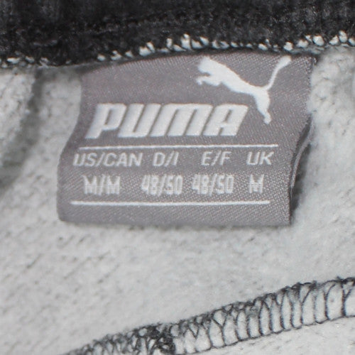 Puma Mens Black Fleece Sweatpants M Regular Fit Elastic Waist