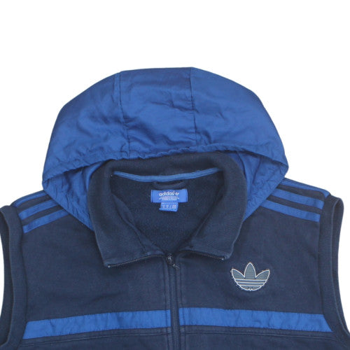 adidas Men's Blue Full Zip Sleeveless Hoodie Vest M