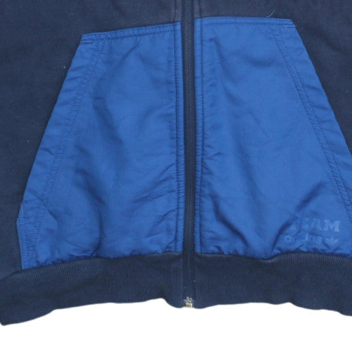 adidas Men's Blue Full Zip Sleeveless Hoodie Vest M