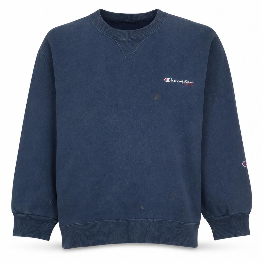 Champion Mens Blue Embroidered Pullover Sweatshirt Size L