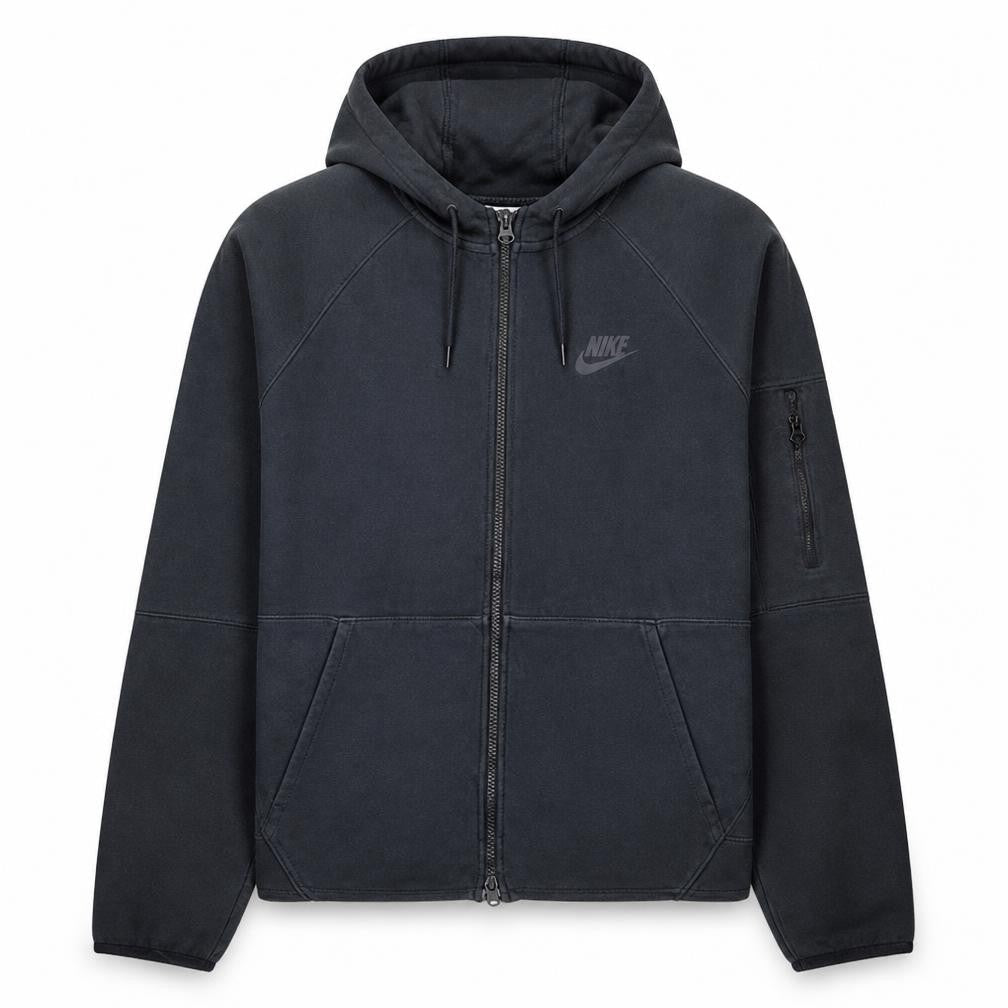 Nike Men's Black Full Zip Hoodie M Cotton Blend Sportswear