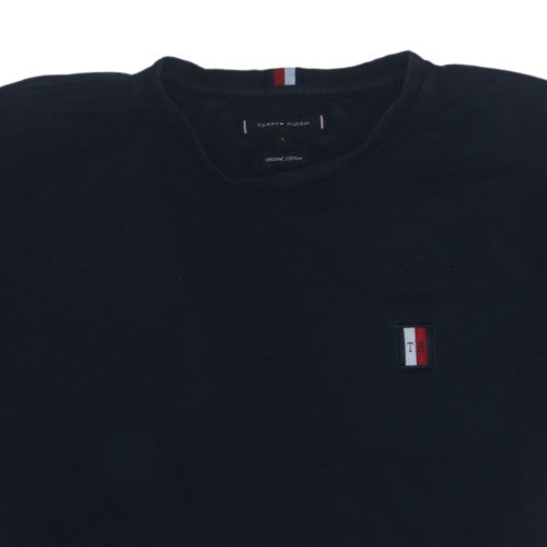 Tommy Hilfiger Men's Navy Blue Organic Cotton Crew Neck T-Shirt L