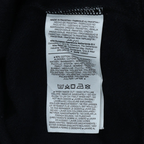 Nike Women's Black Small Pullover Sweatshirt Crew Neck Logo Cotton Blend