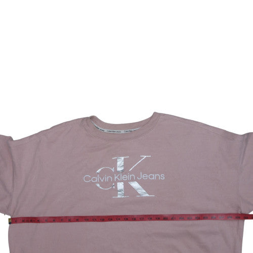 Calvin Klein Jeans Womens Pink Pullover Sweatshirt 3XL Relaxed Fit