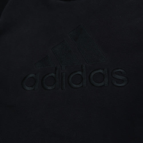 Adidas Men Black Pullover Hoodie Medium Logo Fleece Sweatshirt