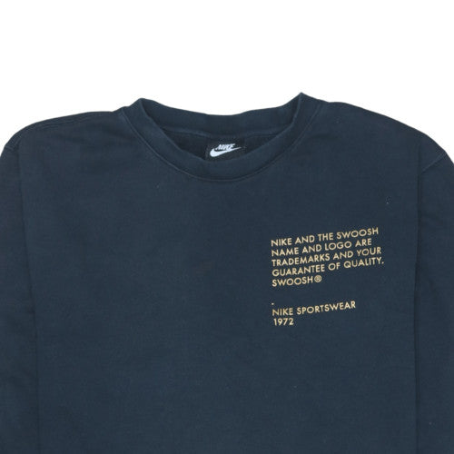 Nike Women's Black Small Pullover Sweatshirt with Logo Print
