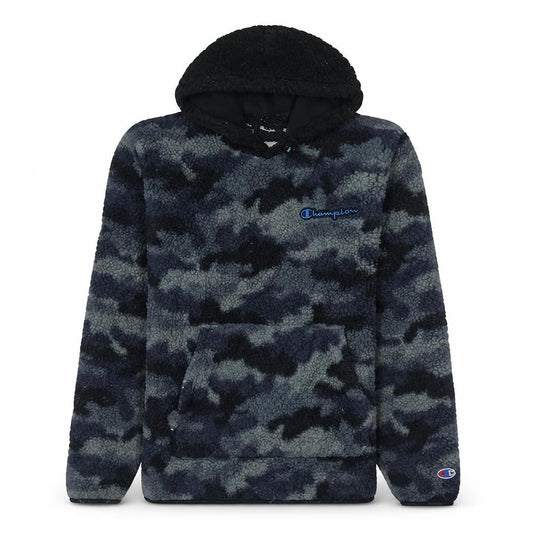 Champion Mens Blue Camouflage Fleece Pullover Hoodie Size S