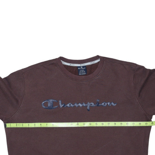 Champion Men's Brown Logo Pullover Sweatshirt Size L