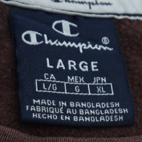 Champion Men's Brown Logo Pullover Sweatshirt Size L