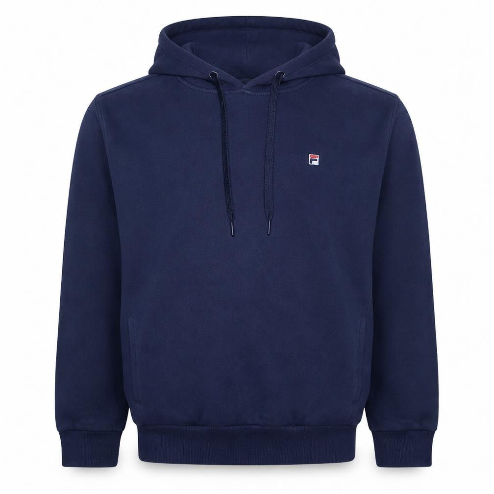 Fila Men's Blue Pullover Hoodie L Logo Fleece Sweatshirt