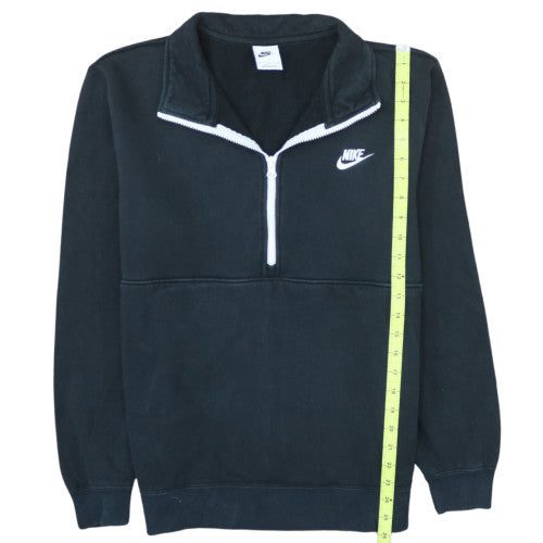 Nike Men's Black M 1/4 Zip Fleece Sweatshirt High Neck Regular Fit