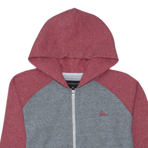 Quiksilver Men's Grey & Red Full Zip Hoodie Size L