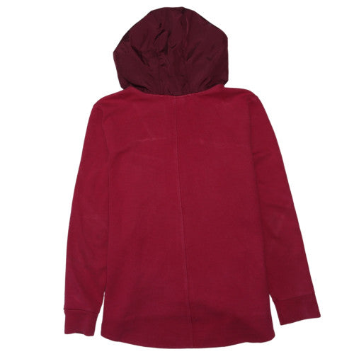Nike Women Red Full Zip Hoodie L Cotton Blend Casual