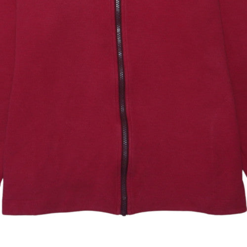 Nike Women Red Full Zip Hoodie L Cotton Blend Casual