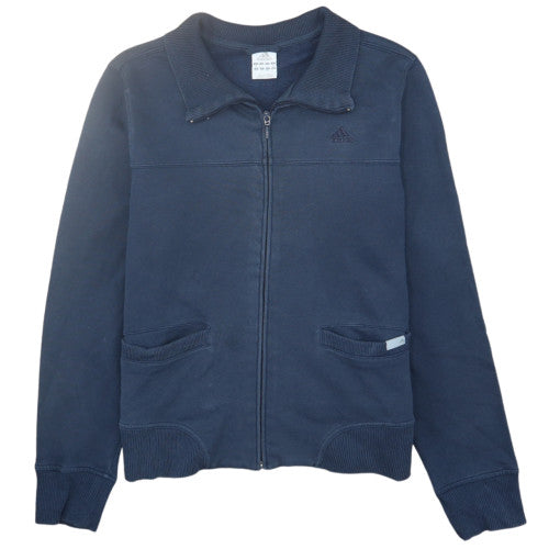 Adidas Womens Navy Full Zip Sweatshirt Size 18 Cotton Blend Casual
