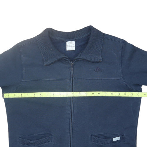 Adidas Womens Navy Full Zip Sweatshirt Size 18 Cotton Blend Casual