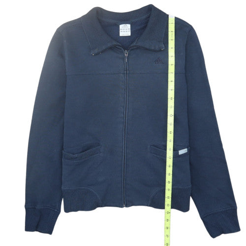 Adidas Womens Navy Full Zip Sweatshirt Size 18 Cotton Blend Casual