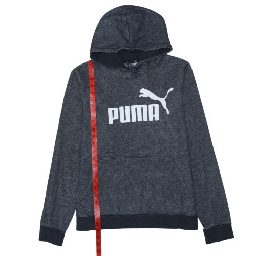 Puma Womens Charcoal Grey Pullover Hoodie Size 16 Logo Sweatshirt
