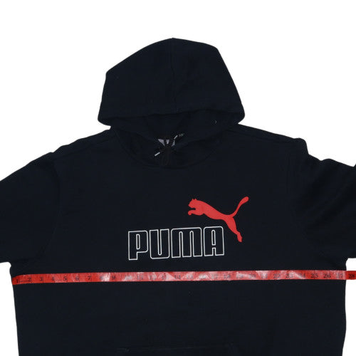 Puma Men's Black 2XL Pullover Hoodie with Logo Detail