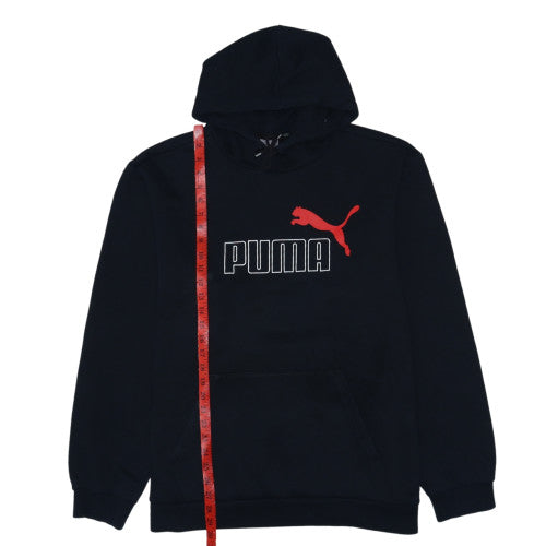 Puma Men's Black 2XL Pullover Hoodie with Logo Detail