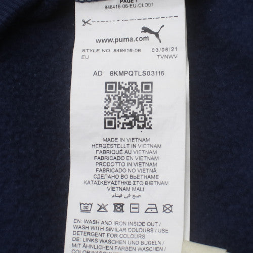 Puma Men's Blue XL Pullover Fleece Hoodie with Logo