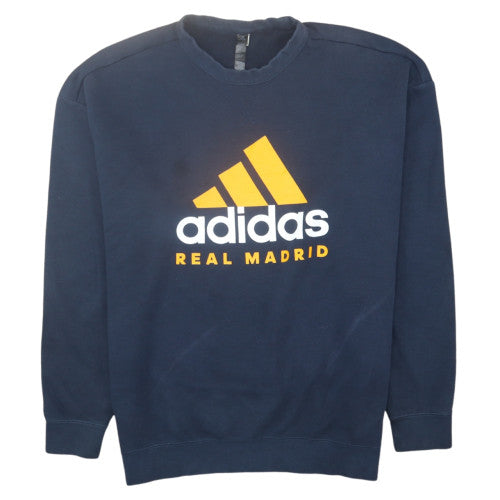 Adidas Men’s Blue Real Madrid Pullover Sweatshirt L Regular Fit