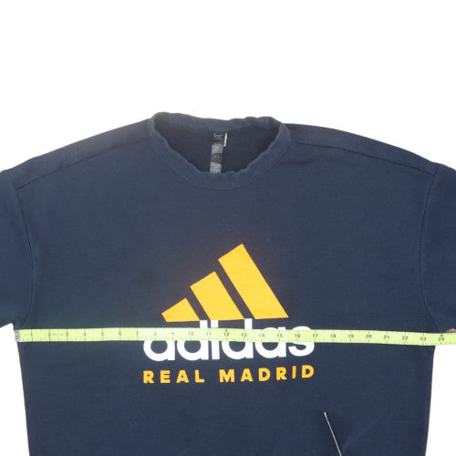 Adidas Men’s Blue Real Madrid Pullover Sweatshirt L Regular Fit